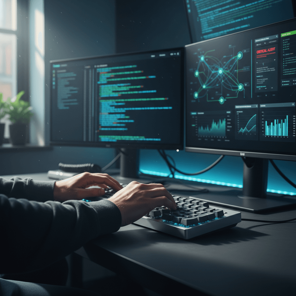 Security monitoring dashboard tracking network threats
